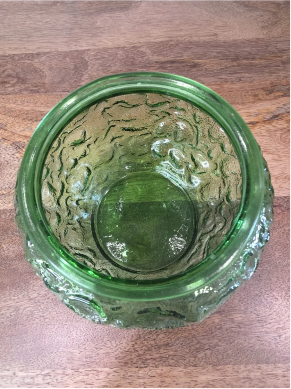 VTG E.O. Brody Green Textured Glass Planters Cachepots Set of 2 Made In USA 70s